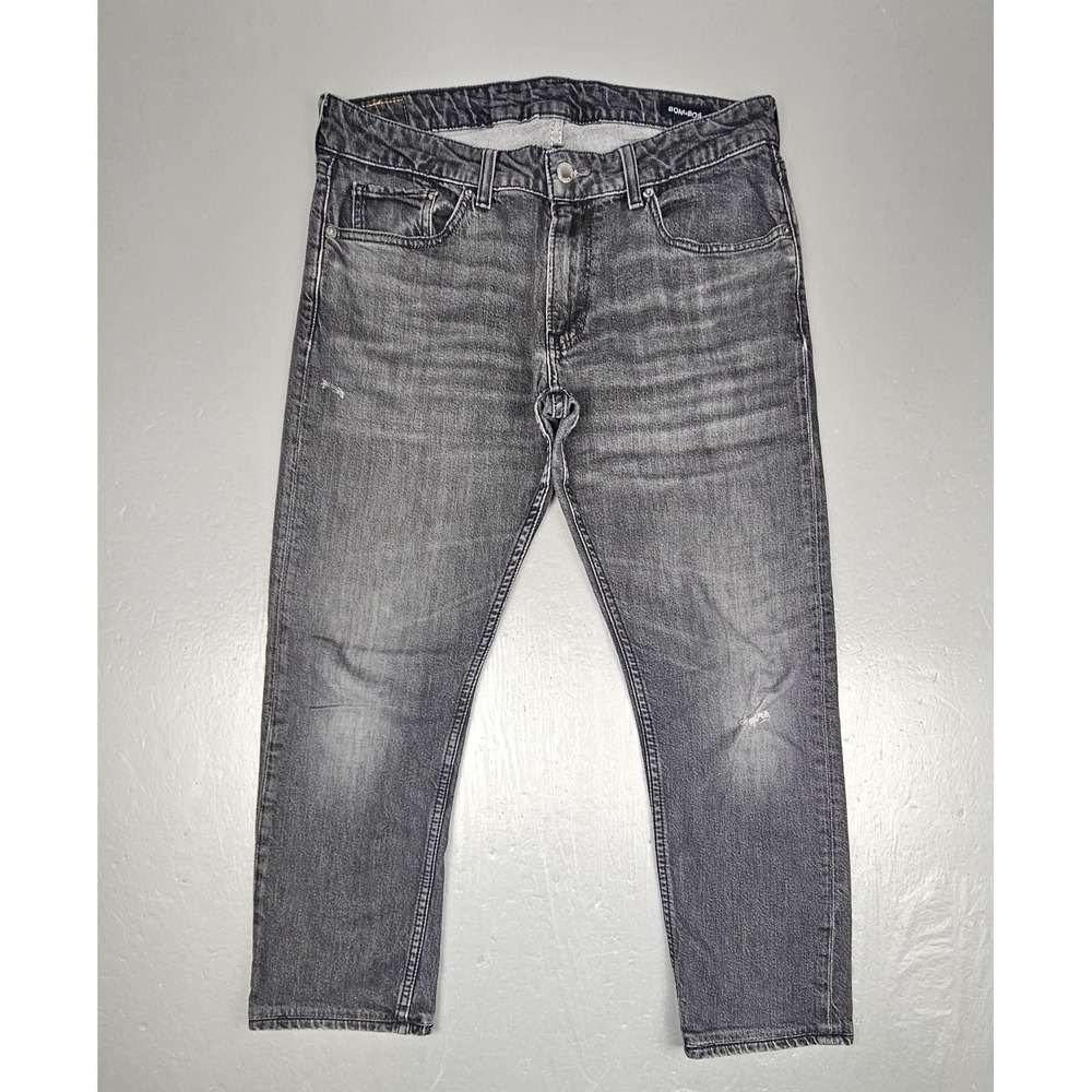 Bonobos Slim Fit Jeans Mens 33x32 Fits (33×27) Black Stretch Distressed Denim‎